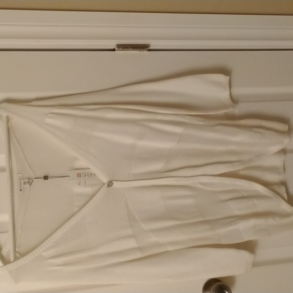 Spanner off white 1 button front light cardigan XXL